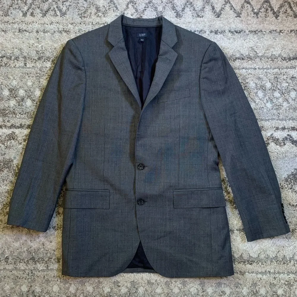 J. Crew x Tallegno 1900 Ludlow Gray Italian Wool Blazer 38R
